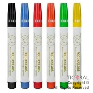 MARCADOR DE TINTA COMESTIBLE FOOD COLORS MULTICOLOR SURTIDO Nro.1 X 6 MARCADORES